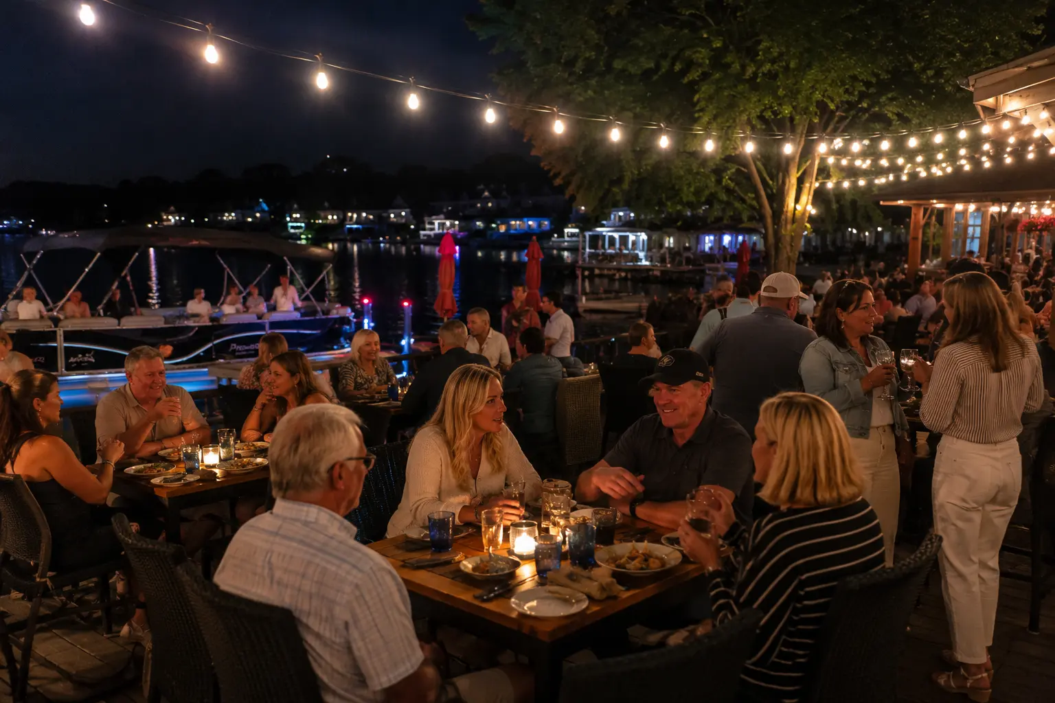 Night party with families and couples